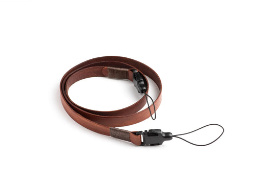 SQUAREHOOD Lattuga 80cm Leather Neck Strap Brown